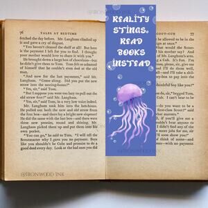 Jellyfish Bookmark Blue Pink Sea Creature Marine Life Nautical Bookish Gift